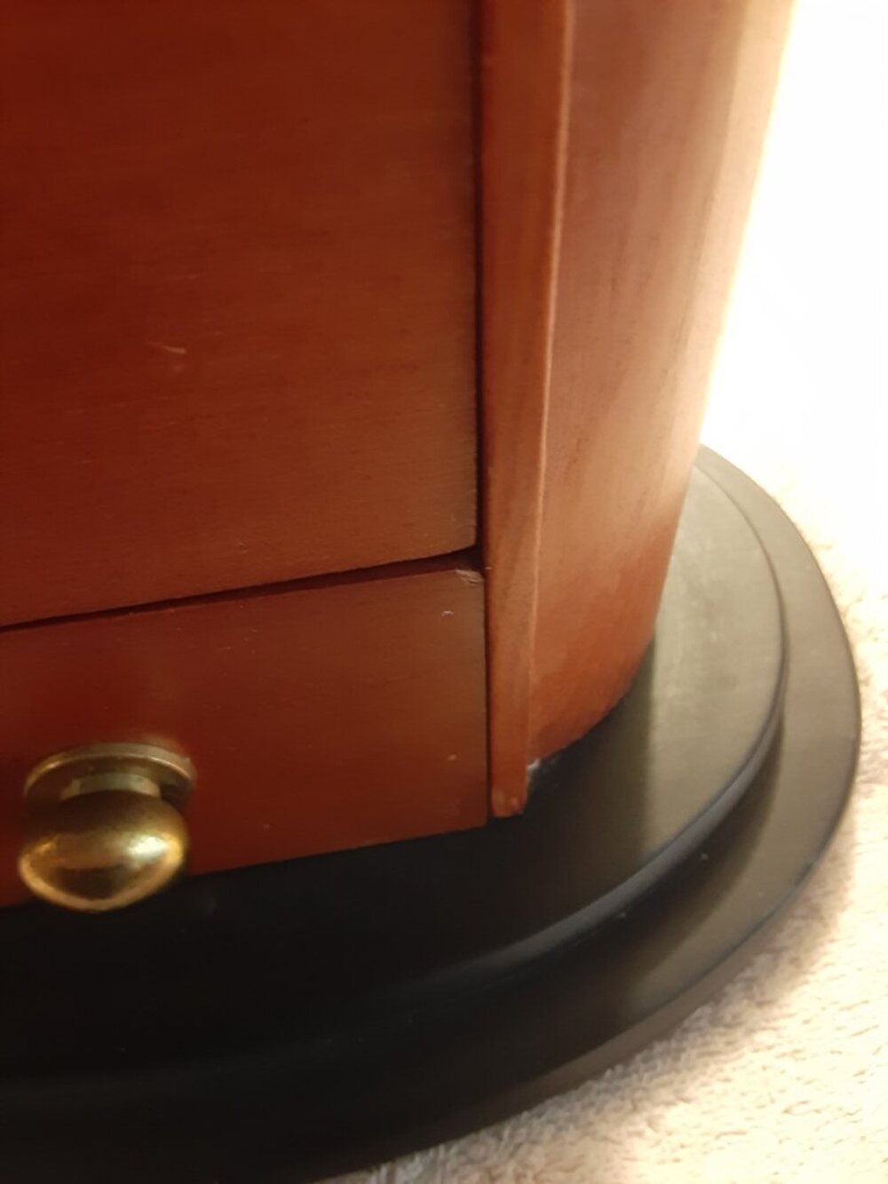 Vintage Linden Mahogany finished wooden jewelry box / clock housing case - Picture 10 of 14